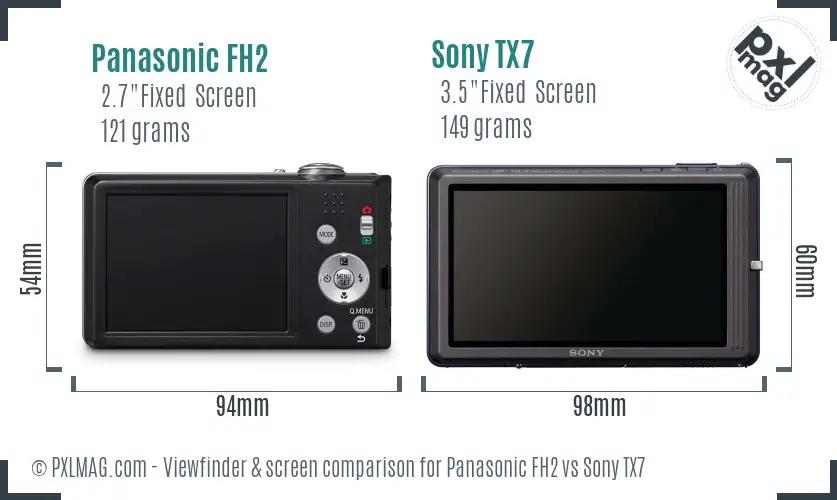 Panasonic FH2 vs Sony TX7 Screen and Viewfinder comparison