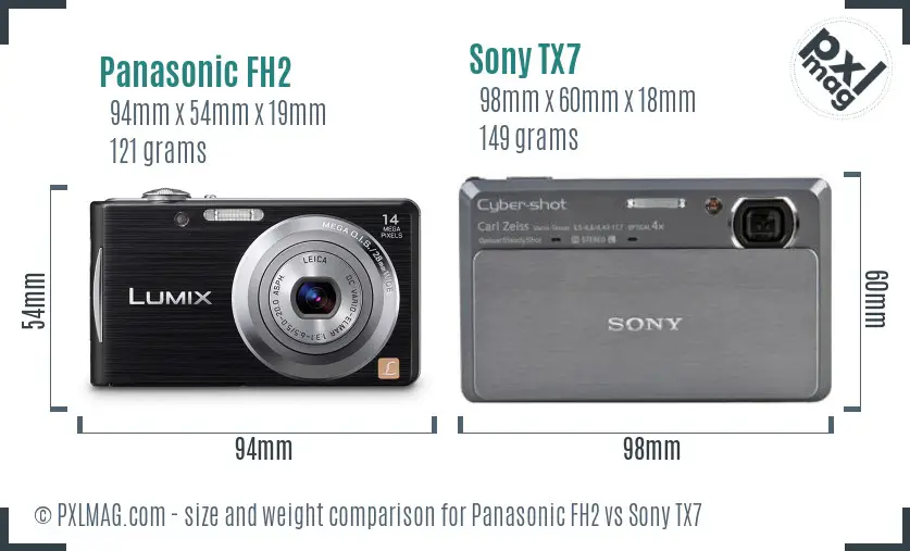 Panasonic FH2 vs Sony TX7 size comparison