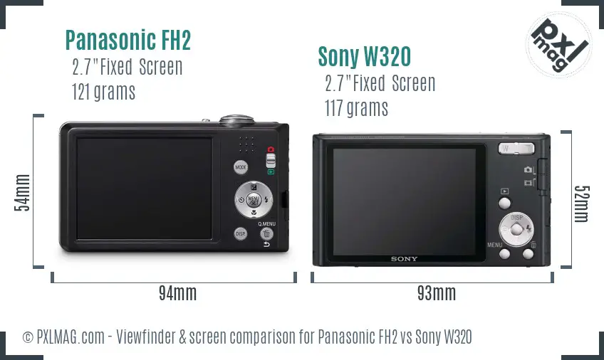 Panasonic FH2 vs Sony W320 Screen and Viewfinder comparison Panasonic FH2 vs Sony W320 Screen and Viewfinder comparison