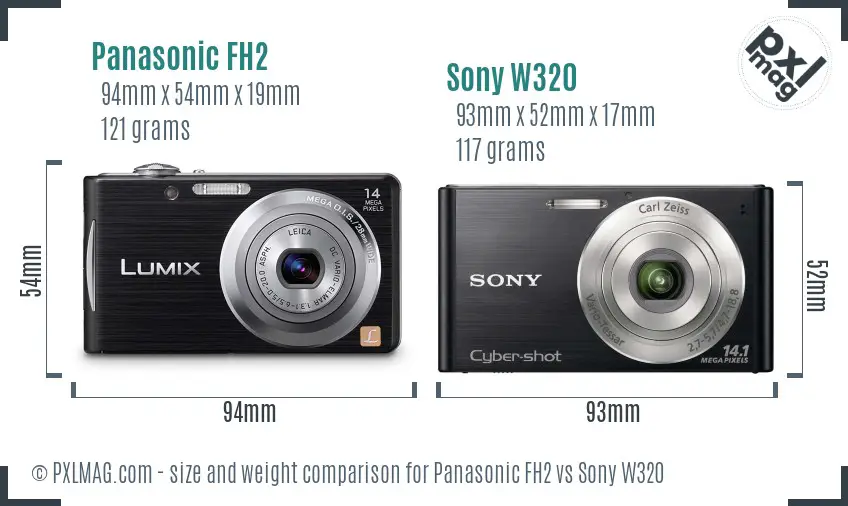 Panasonic FH2 vs Sony W320 size comparison Panasonic FH2 vs Sony W320 size comparison