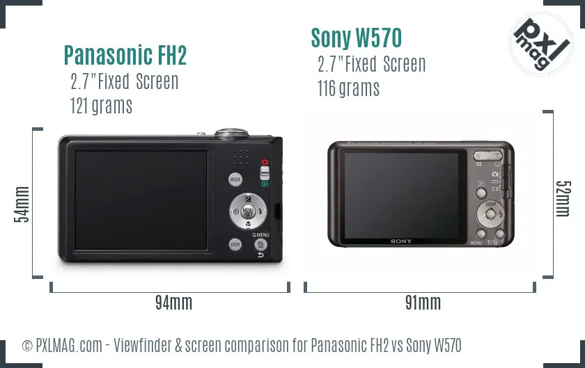 Panasonic FH2 vs Sony W570 Screen and Viewfinder comparison