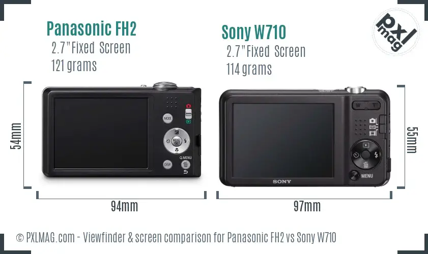 Panasonic FH2 vs Sony W710 Screen and Viewfinder comparison