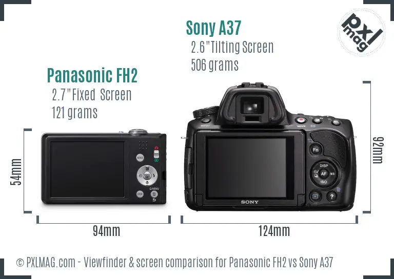 Panasonic FH2 vs Sony A37 Screen and Viewfinder comparison