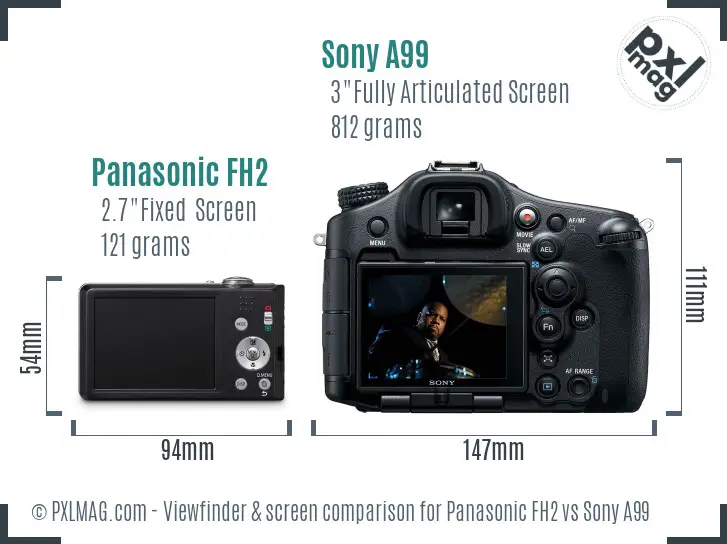 Panasonic FH2 vs Sony A99 Screen and Viewfinder comparison
