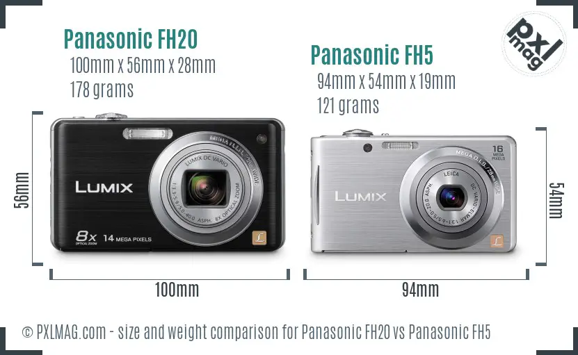 Panasonic FH20 vs Panasonic FH5 size comparison