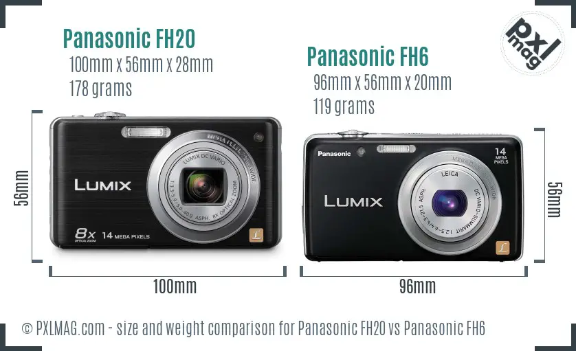 Panasonic FH20 vs Panasonic FH6 size comparison