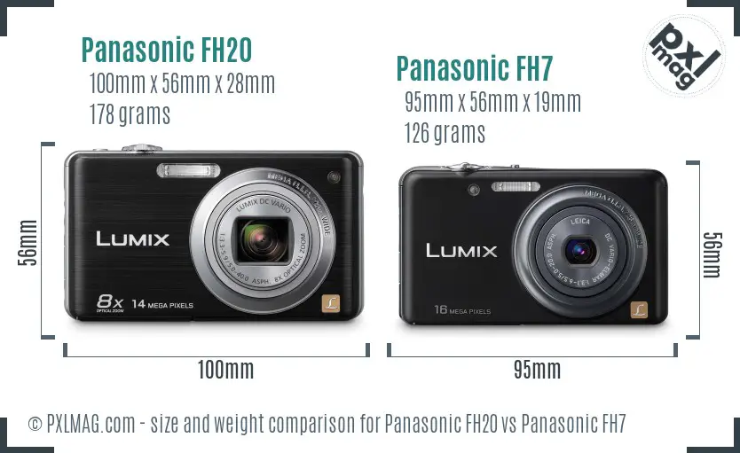 Panasonic FH20 vs Panasonic FH7 size comparison