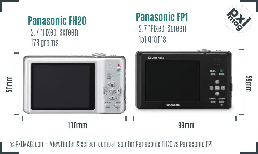 Panasonic FH20 vs Panasonic FP1 Screen and Viewfinder comparison