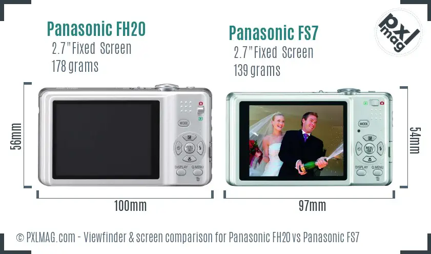 Panasonic FH20 vs Panasonic FS7 Screen and Viewfinder comparison