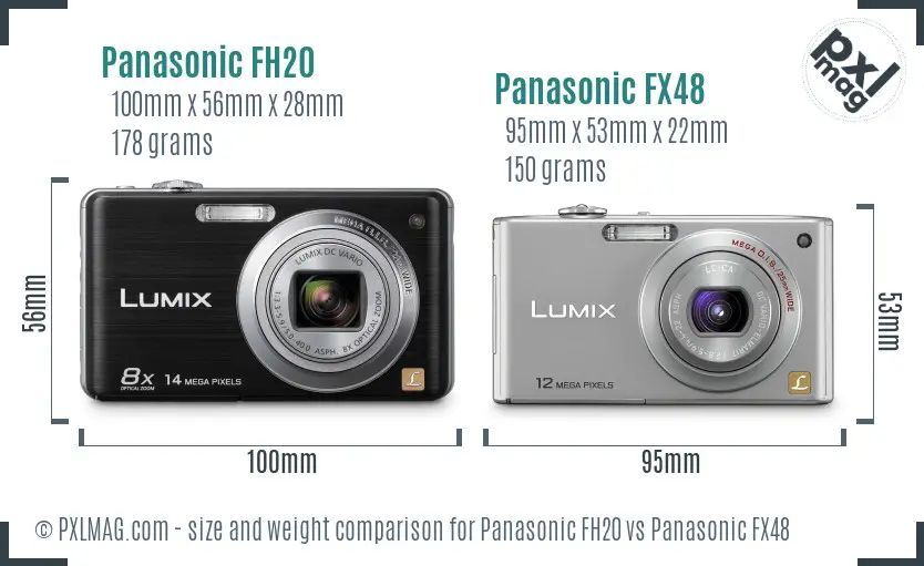 Panasonic FH20 vs Panasonic FX48 size comparison
