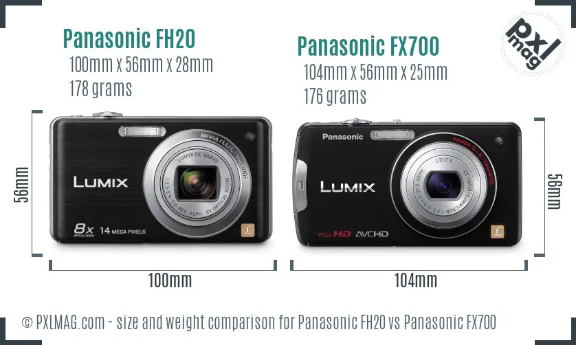 Panasonic FH20 vs Panasonic FX700 size comparison