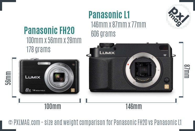 Panasonic FH20 vs Panasonic L1 size comparison