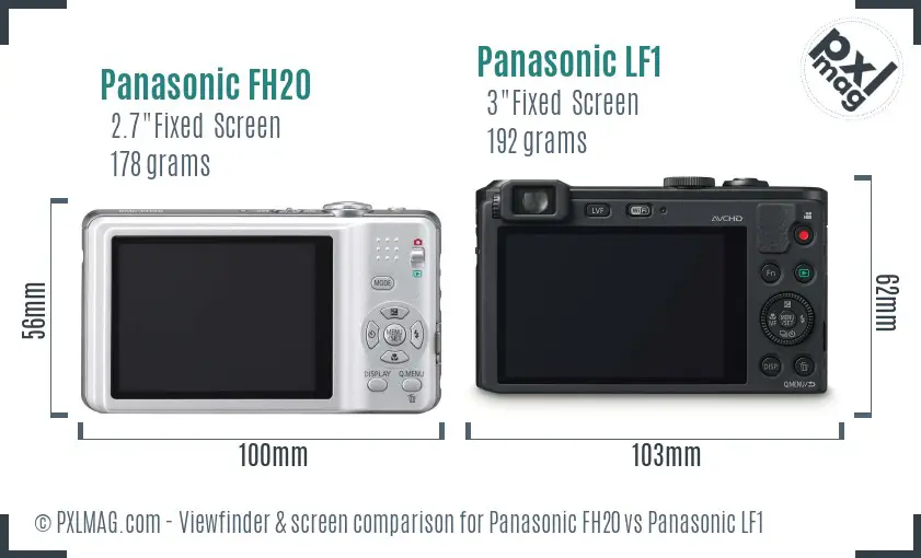 Panasonic FH20 vs Panasonic LF1 Screen and Viewfinder comparison