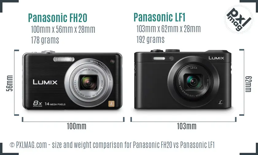 Panasonic FH20 vs Panasonic LF1 size comparison