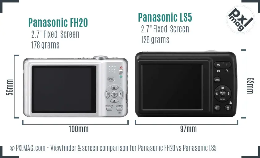 Panasonic FH20 vs Panasonic LS5 Screen and Viewfinder comparison