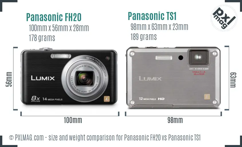 Panasonic FH20 vs Panasonic TS1 size comparison