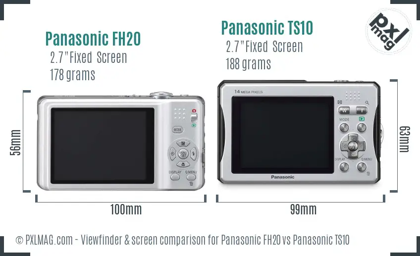 Panasonic FH20 vs Panasonic TS10 Screen and Viewfinder comparison Panasonic FH20 vs Panasonic TS10 Screen and Viewfinder comparison
