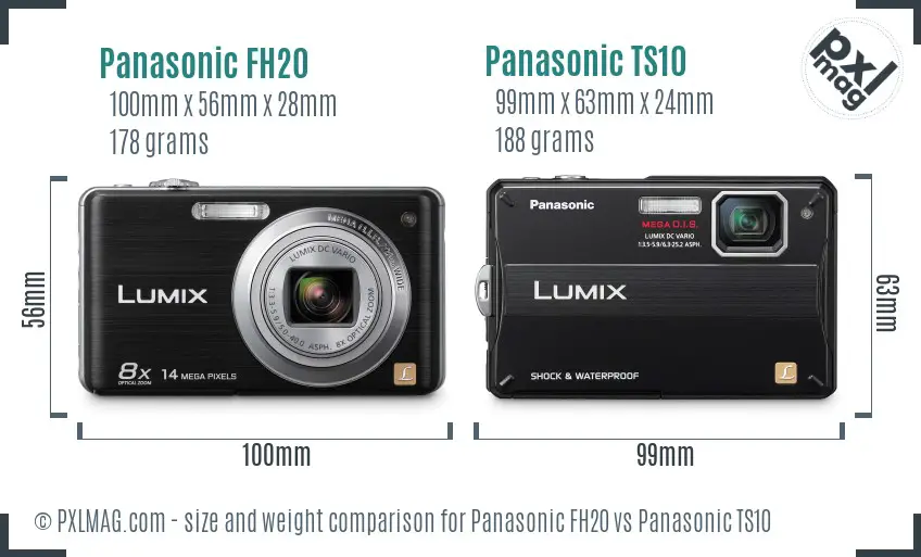 Panasonic FH20 vs Panasonic TS10 size comparison Panasonic FH20 vs Panasonic TS10 size comparison