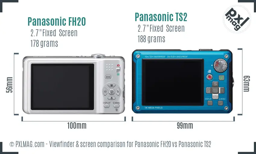 Panasonic FH20 vs Panasonic TS2 Screen and Viewfinder comparison