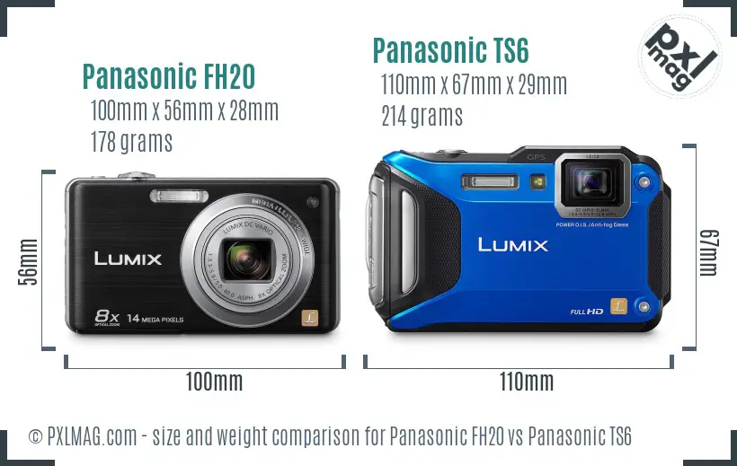 Panasonic FH20 vs Panasonic TS6 size comparison