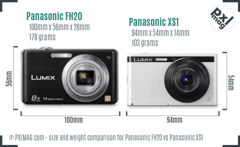 Panasonic FH20 vs Panasonic XS1 size comparison