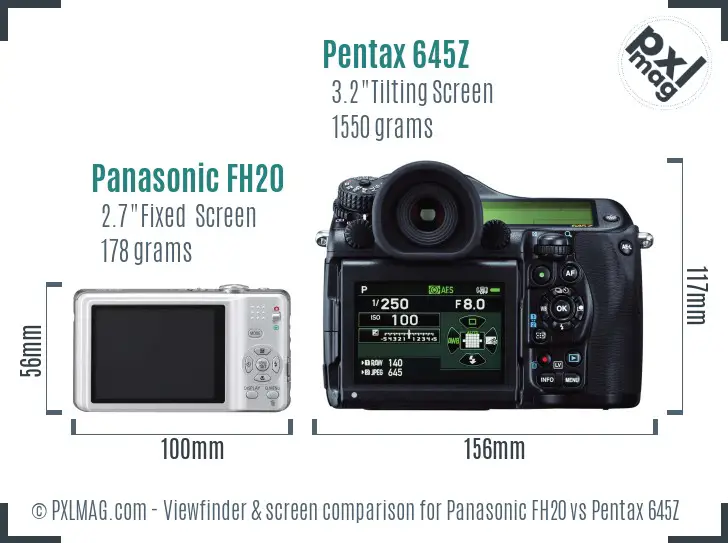 Panasonic FH20 vs Pentax 645Z Screen and Viewfinder comparison