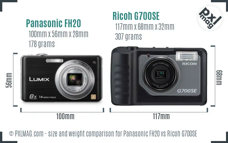 Panasonic FH20 vs Ricoh G700SE size comparison Panasonic FH20 vs Ricoh G700SE size comparison
