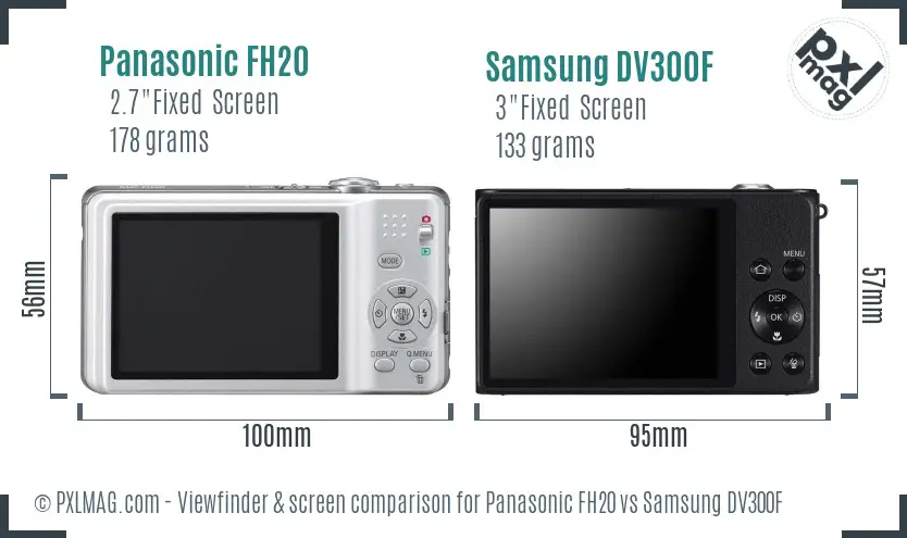 Panasonic FH20 vs Samsung DV300F Screen and Viewfinder comparison Panasonic FH20 vs Samsung DV300F Screen and Viewfinder comparison