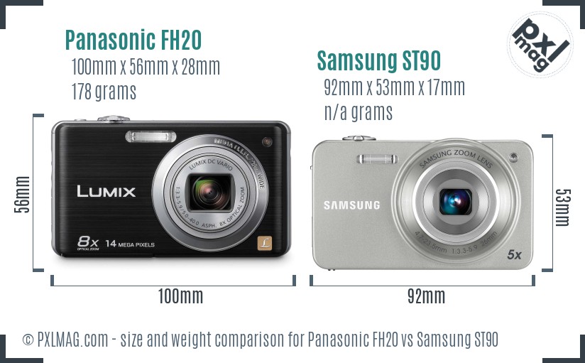 Panasonic FH20 vs Samsung ST90 size comparison Panasonic FH20 vs Samsung ST90 size comparison