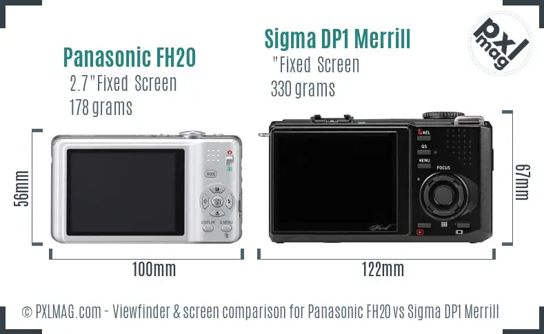 Panasonic FH20 vs Sigma DP1 Merrill Screen and Viewfinder comparison