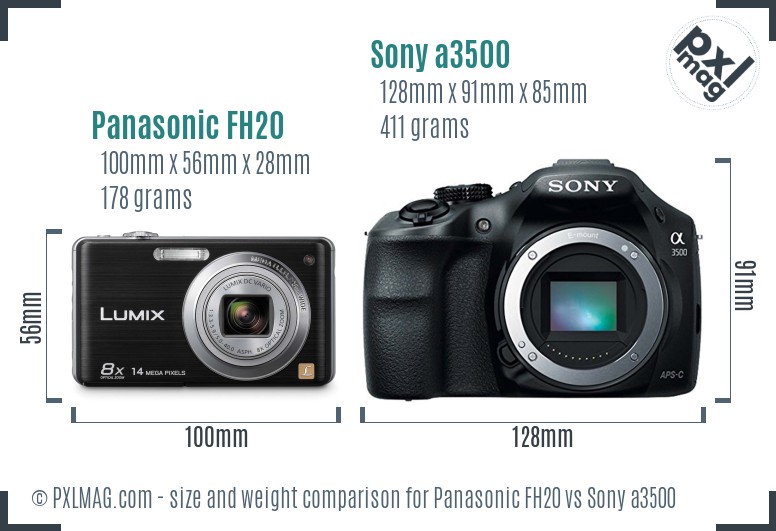 Panasonic FH20 vs Sony a3500 size comparison Panasonic FH20 vs Sony a3500 size comparison