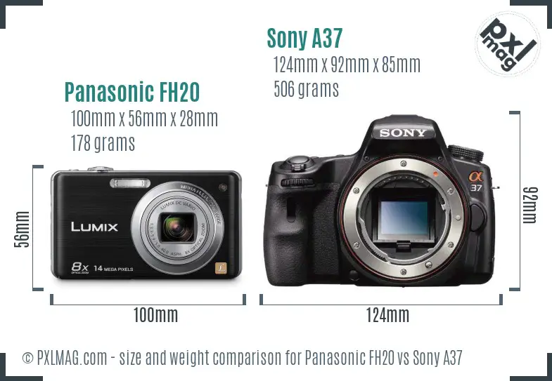 Panasonic FH20 vs Sony A37 size comparison