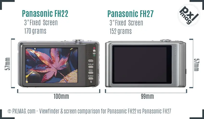 Panasonic FH22 vs Panasonic FH27 Screen and Viewfinder comparison