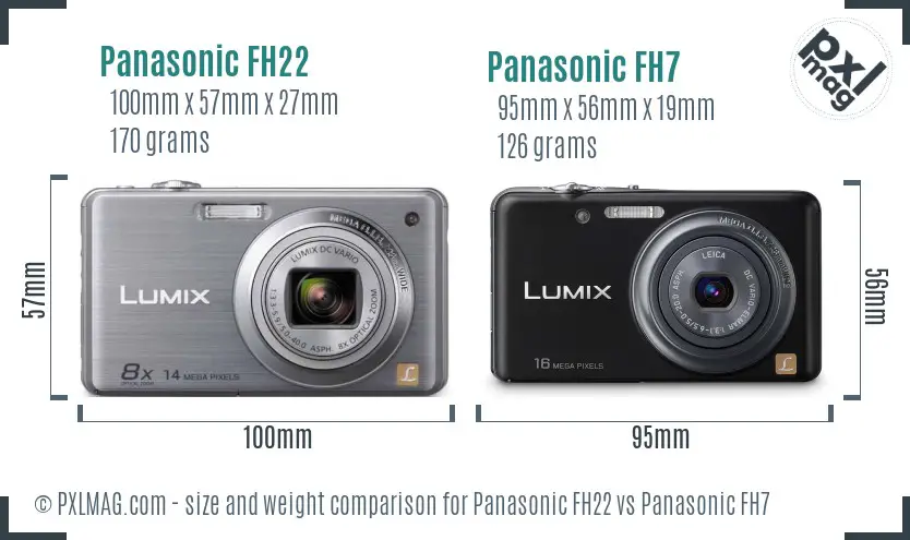 Panasonic FH22 vs Panasonic FH7 size comparison