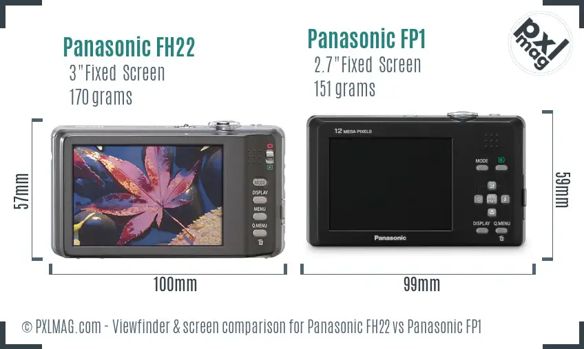 Panasonic FH22 vs Panasonic FP1 Screen and Viewfinder comparison