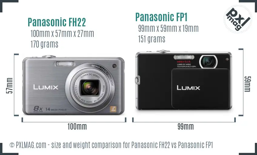 Panasonic FH22 vs Panasonic FP1 size comparison