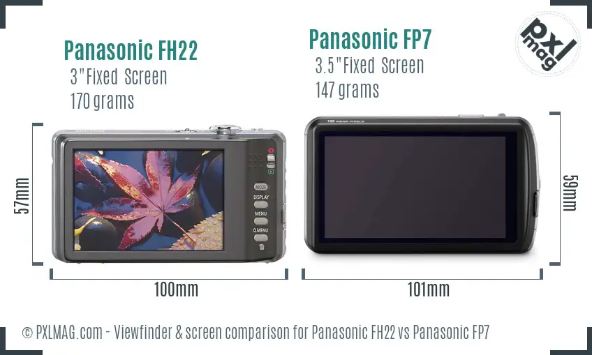 Panasonic FH22 vs Panasonic FP7 Screen and Viewfinder comparison