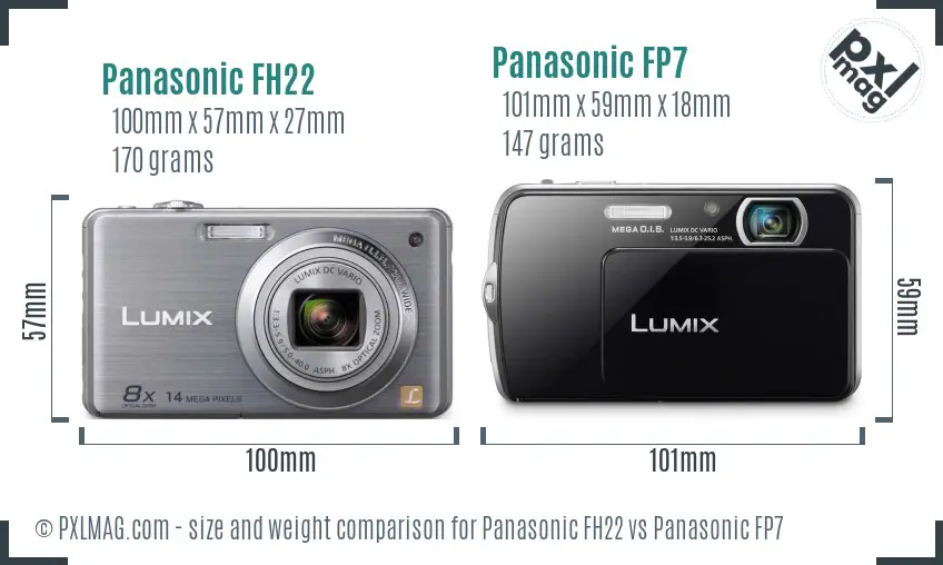Panasonic FH22 vs Panasonic FP7 size comparison
