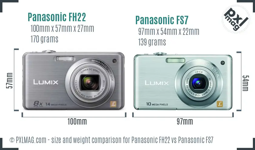 Panasonic FH22 vs Panasonic FS7 size comparison