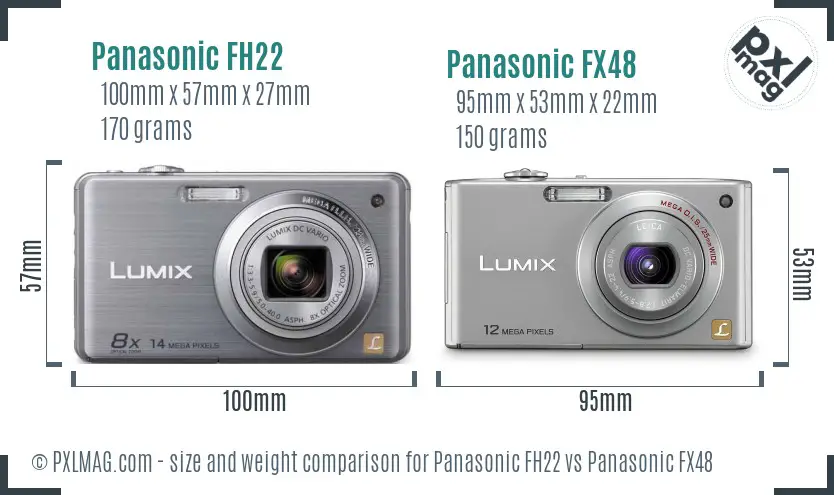 Panasonic FH22 vs Panasonic FX48 size comparison