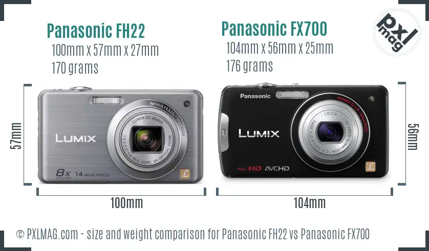 Panasonic FH22 vs Panasonic FX700 size comparison