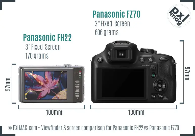 Panasonic FH22 vs Panasonic FZ70 Screen and Viewfinder comparison