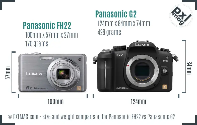 Panasonic FH22 vs Panasonic G2 size comparison