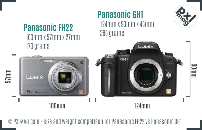 Panasonic FH22 vs Panasonic GH1 size comparison