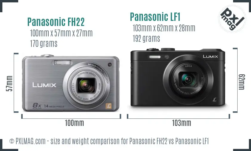 Panasonic FH22 vs Panasonic LF1 size comparison