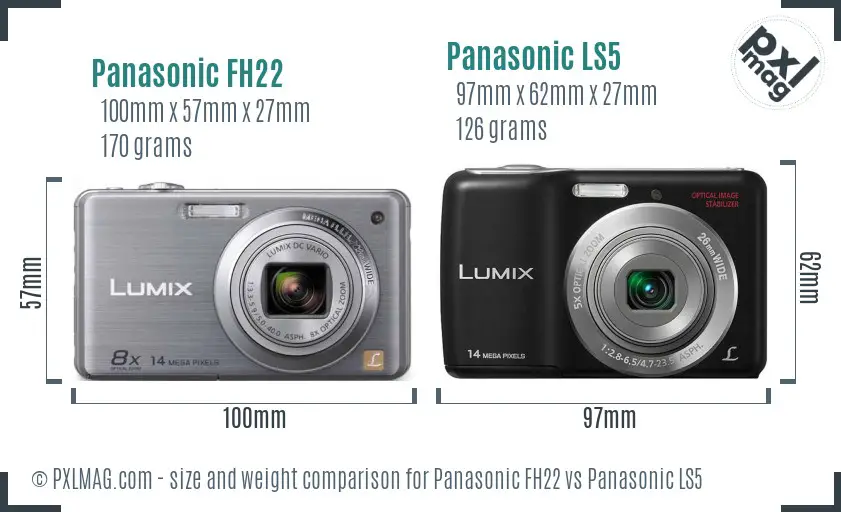 Panasonic FH22 vs Panasonic LS5 size comparison