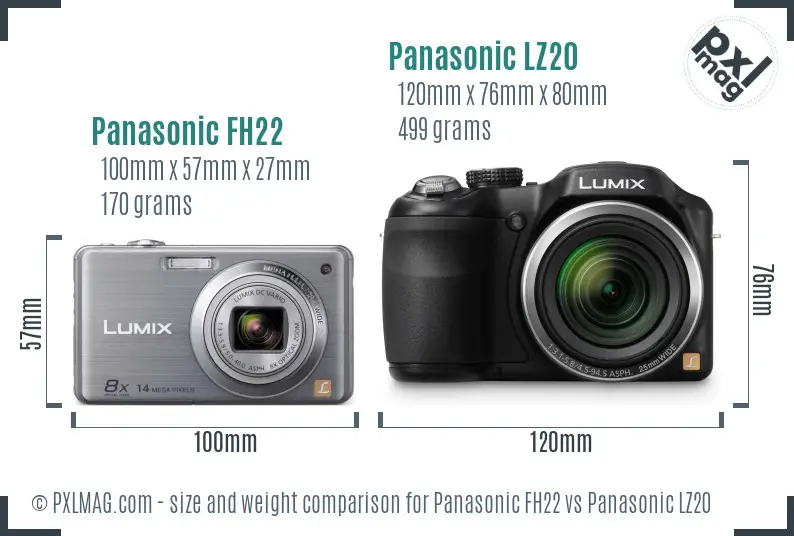 Panasonic FH22 vs Panasonic LZ20 size comparison