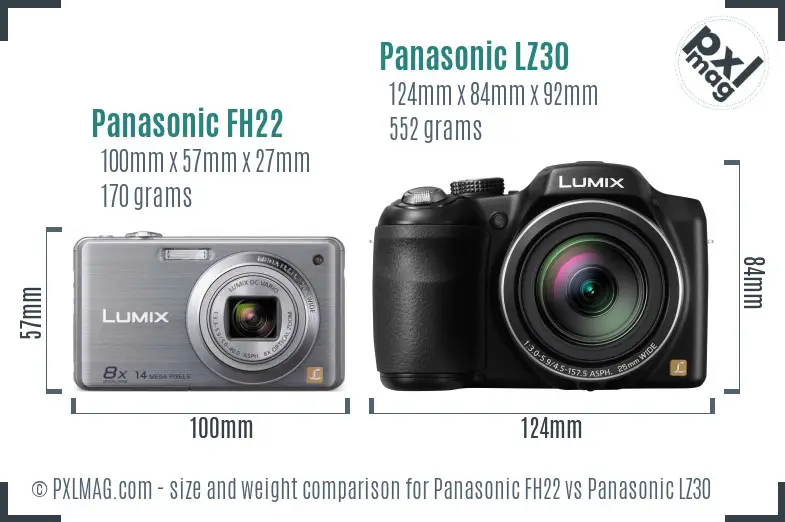 Panasonic FH22 vs Panasonic LZ30 size comparison