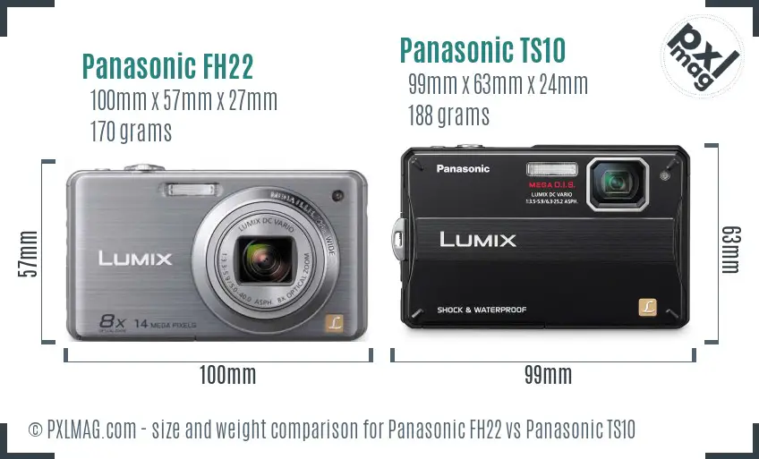 Panasonic FH22 vs Panasonic TS10 size comparison