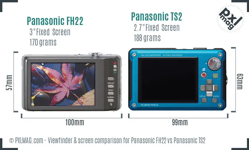 Panasonic FH22 vs Panasonic TS2 Screen and Viewfinder comparison